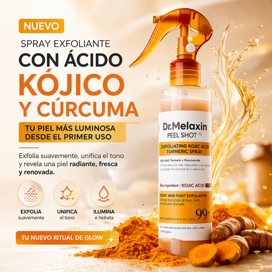 Dr. Melaxin Peel Shot – Spray Exfoliante con Ácido Kójico y Cúrcuma para Piel Luminosa y Uniforme