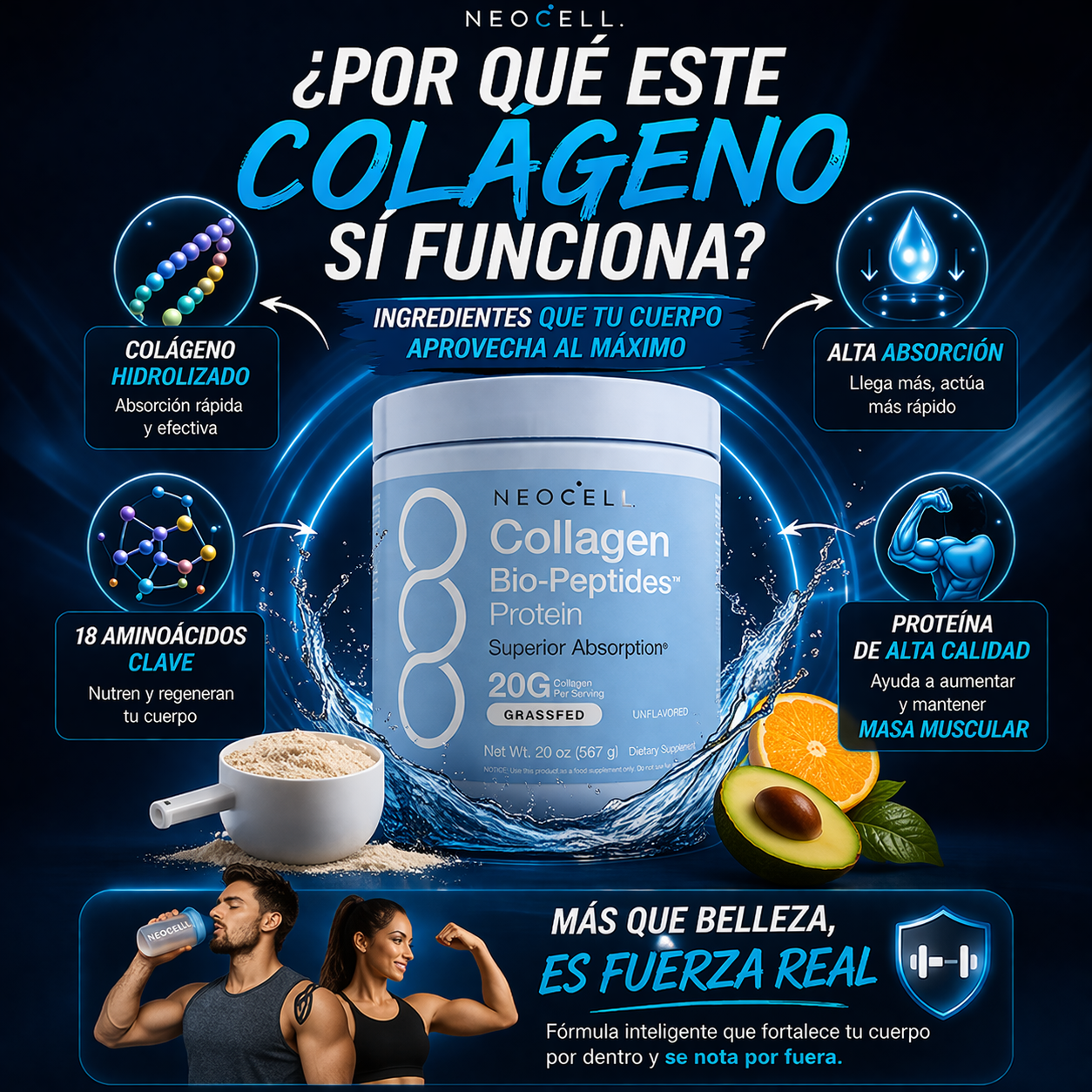 NEOCELL® COLLAGEN BIOPEPTIDES 567G HIDROLIZADO