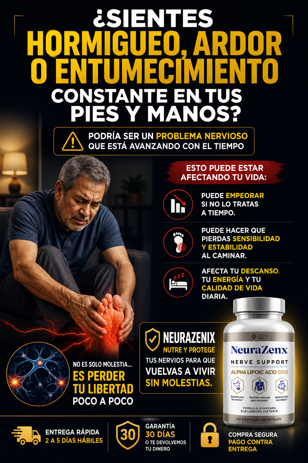NeuraZenx: Alivia el hormigueo y recupera la sensibilidad en tus pies